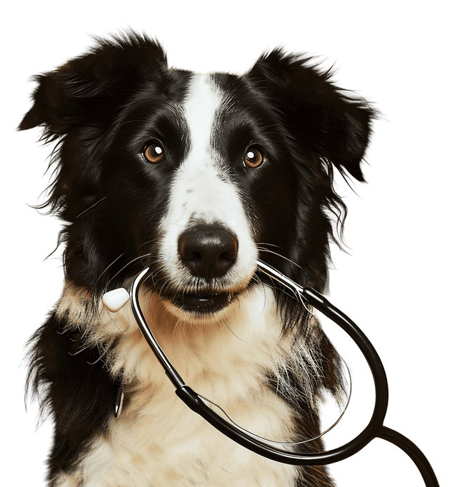 Perro con estetoscopio
